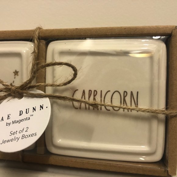 NWT! Set of 2 Rae Dunn Capricorn Jewelry Boxes - Picture 3 of 4